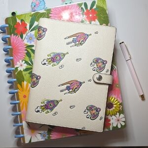 Coach Colorful Rocket Print Notebook Cover - pebbled leather